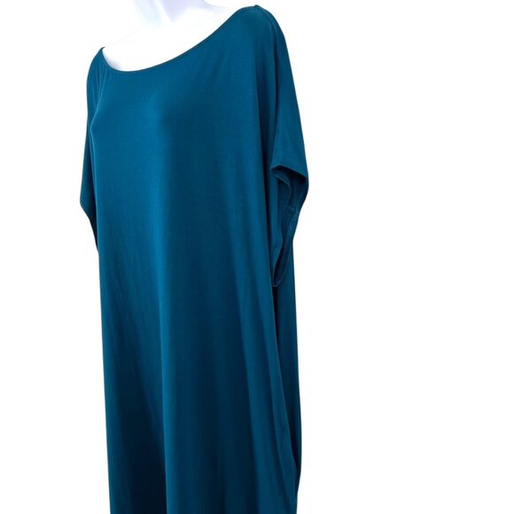 Universal Standard Wide Neck Short Sleeve Knee Length Dress Blue Size Large - Picture 5 of 12